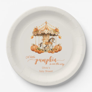 Assiettes En Carton Baby shower citrouille d'automne rustique du carro