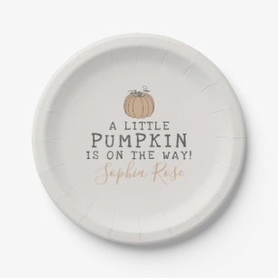Assiettes En Carton Baby shower Citrouille de Fall Little