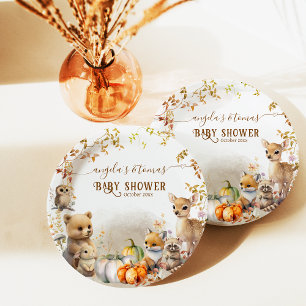 Assiettes En Carton Baby shower Citrouille de Fall Woodland Little