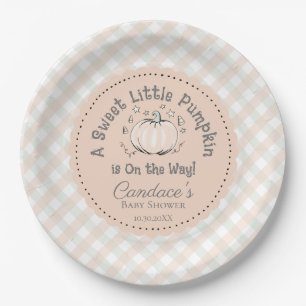 Assiettes En Carton Baby shower Citrouille Orange Neutre Genre