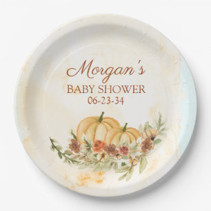 Assiettes En Carton Baby shower Citrouille Rustic Fall