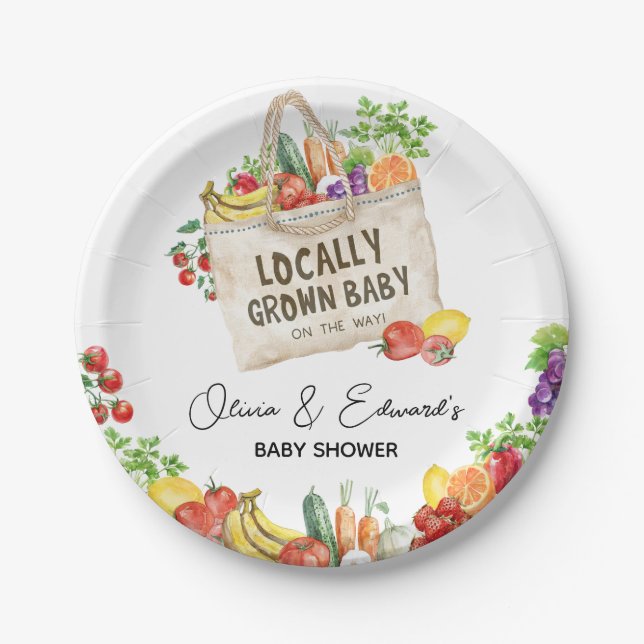 Assiettes En Carton Baby shower cultivé localement (Devant)