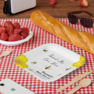 Assiettes En Carton Baby shower d'abeilles