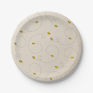 Assiettes En Carton Baby shower d'abeilles en effervescence