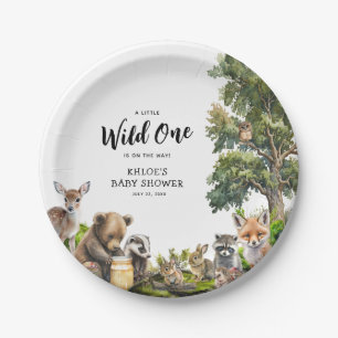 Assiettes En Carton Baby shower d'animaux de bois mignons