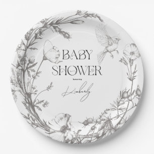 Assiettes En Carton Baby shower d'animaux de la forêt antique