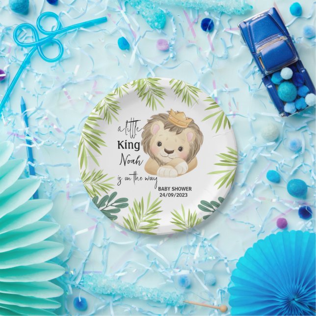 Assiettes En Carton baby shower d'animaux safari bébé lion king (Fête)