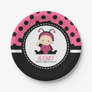 Assiettes En Carton Baby shower d'anniversaire de coccinelle de roses