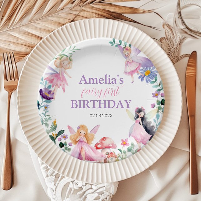Assiettes En Carton Baby shower d'anniversaire fée magique (Créateur téléchargé)