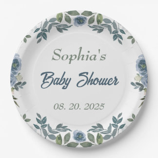 Assiettes En Carton Baby shower d'aquarelle de printemps