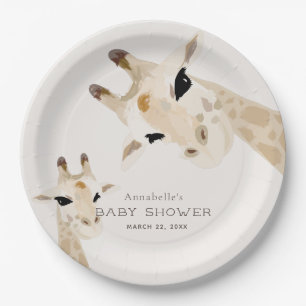 Assiettes En Carton Baby shower d'aquarelle Maman & Baby Giraffe
