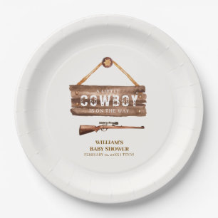 Assiettes En Carton Baby shower d'armes à feu rustique en bois sauvage