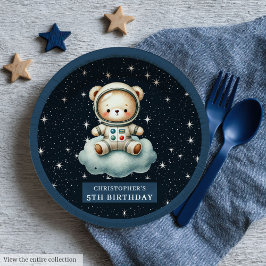 Assiettes En Carton Baby shower d'astronaute Teddy Bear Personnalisé