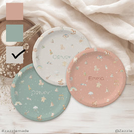 Assiettes En Carton Baby shower d'automne Boho Personnalisé
