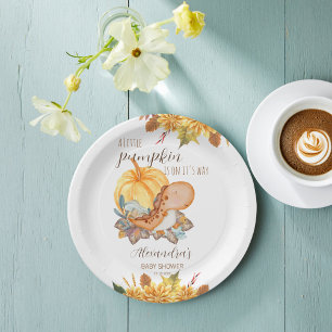 Assiettes En Carton Baby shower d'automne du petit dinosaure citrouill