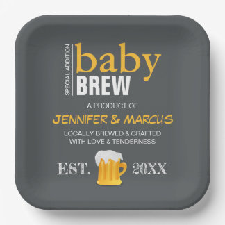 Assiettes En Carton Baby shower de bière de bébé Brew Couple