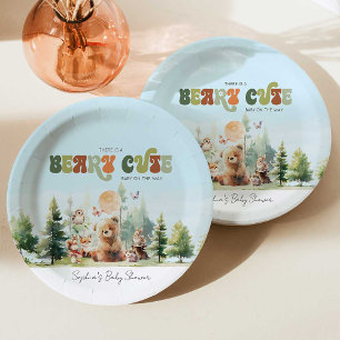 Assiettes En Carton Baby shower de bois de Beary Cute