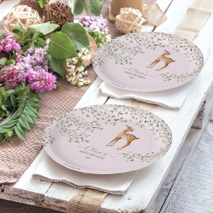 Assiettes En Carton Baby shower de cerfs de bois