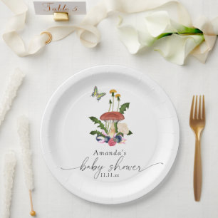Assiettes En Carton Baby shower de champignons