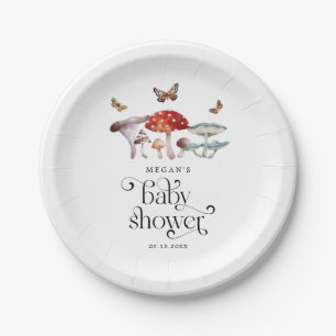 Assiettes En Carton Baby shower de champignons rustiques