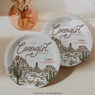 Assiettes En Carton Baby Shower de Cowgirl Occidental