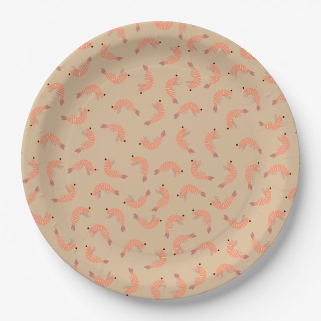 Assiettes En Carton Baby shower de crevettes (Devant)