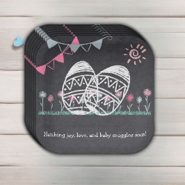 Assiettes En Carton Baby shower de dessin de tableau de bord des oeufs