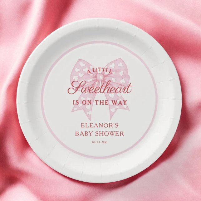 Assiettes En Carton Baby shower de fille de la ceinture rose (Créateur téléchargé)