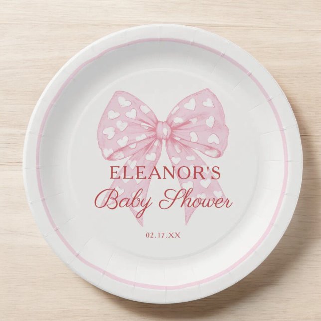 Assiettes En Carton Baby shower de fille de la ceinture rose (Créateur téléchargé)