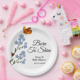 Assiettes En Carton Baby shower de fleurs d'aquarelle
