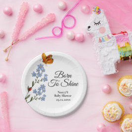 Assiettes En Carton Baby shower de fleurs d'aquarelle
