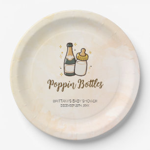 Assiettes En Carton Baby shower de fond de bouteilles Poppin