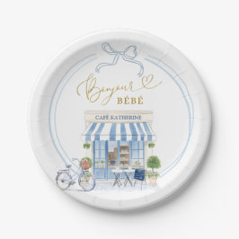 Assiettes En Carton Baby shower de garçons Café Parisien