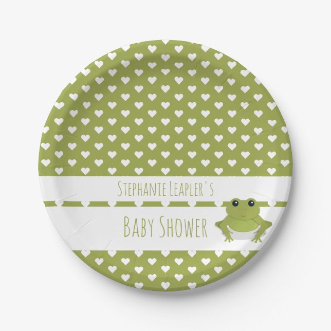 Assiettes En Carton Baby shower de grenouille animale (Devant)