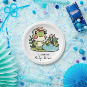 Assiettes En Carton Baby shower de grenouille mignonne enchanté