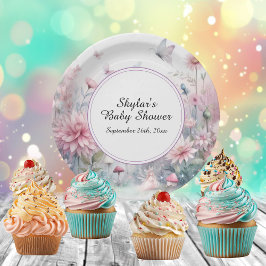 Assiettes En Carton Baby shower de jardin de fées