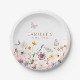 Assiettes En Carton Baby shower de jardin floral papillon
