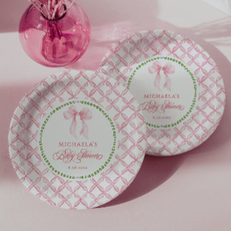 Assiettes En Carton Baby shower de la boue florale du millénaire