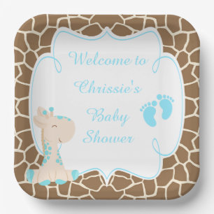 Assiettes En Carton Baby shower de la Giraffe Bleue