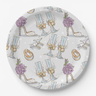Assiettes En Carton Baby Shower de la Mariée 