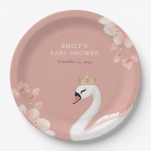 Assiettes En Carton Baby shower de la petite princesse Swan