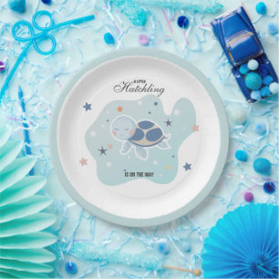 Assiettes En Carton Baby shower de la tortue de mer Océan mignon