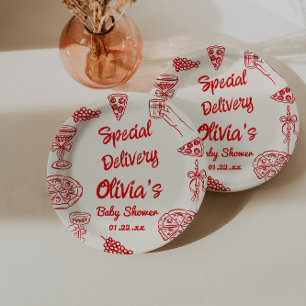 Assiettes En Carton Baby shower de livraison spécial tiré à la main