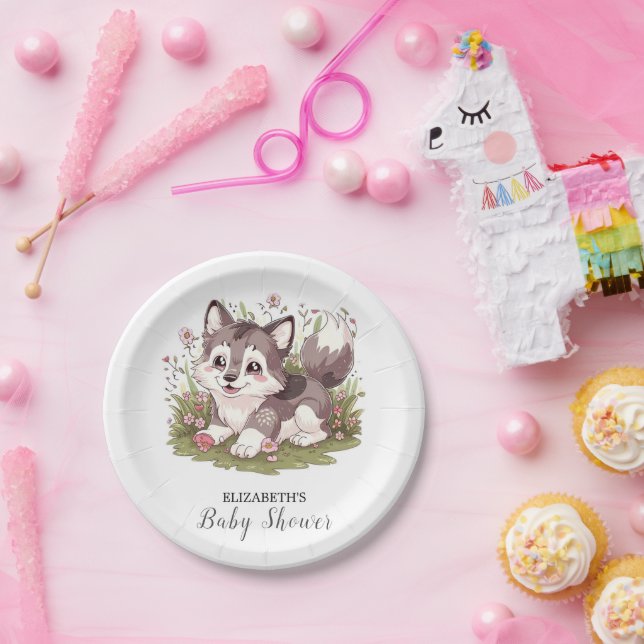 Assiettes En Carton Baby shower de loup magique (Fête)