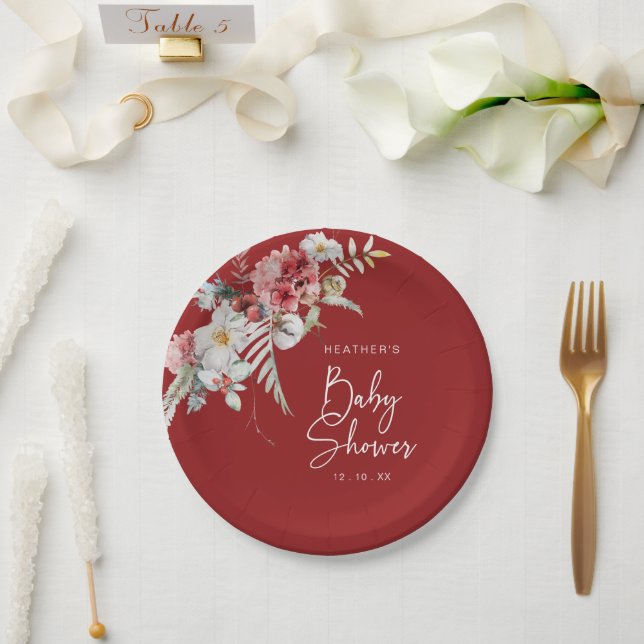 Assiettes En Carton Baby shower de Noël (Mariage)