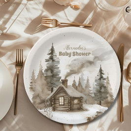 Assiettes En Carton Baby shower de Noël d'hiver de Boho