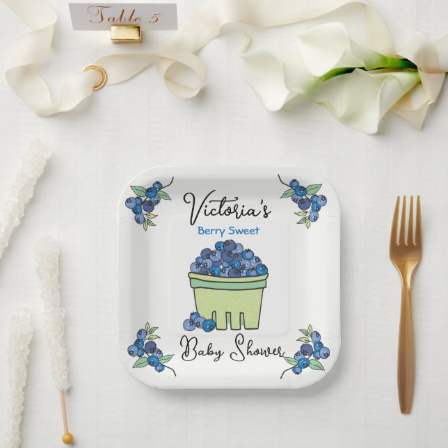 Assiettes En Carton Baby shower de panier de fruits doux Berry (Mariage)