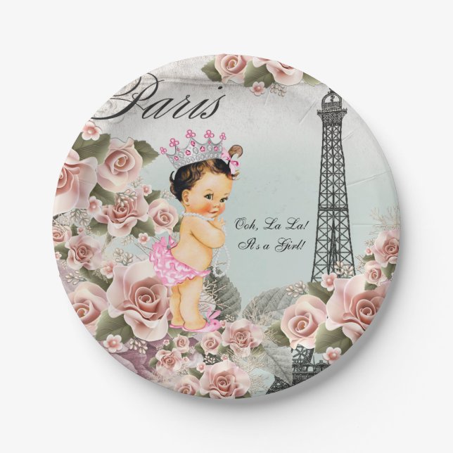 Assiettes En Carton Baby shower de Paris (Devant)