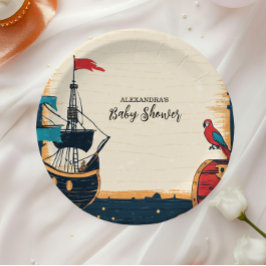Assiettes En Carton Baby shower de pirate nautique