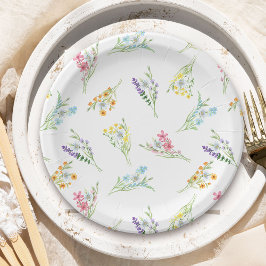 Assiettes En Carton Baby shower de prairie fleur sauvage